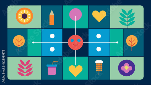 A game board with different squares with each square representing a therapy session and the ultimate goal being to reach the mental wellness square at.