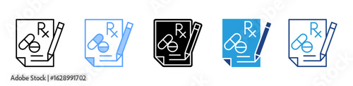 Prescription icon sheet multiple style collection