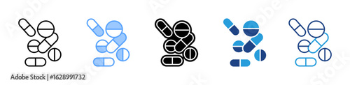 Pill icon sheet multiple style collection