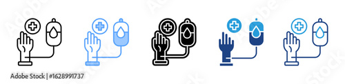 Blood Donor icon sheet multiple style collection