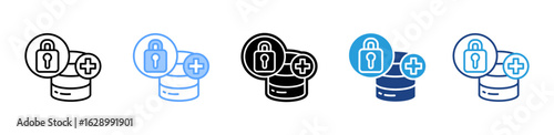 Data Protection icon sheet multiple style collection
