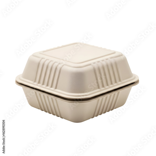Wallpaper Mural Closed square eco-friendly takeout food container with a ribbed texture and molded pulp material. Torontodigital.ca