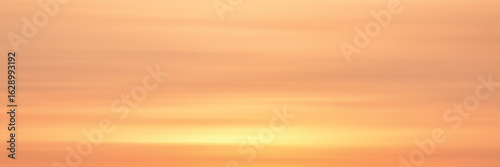 Panoramic view of the sunset sky, picturesque layered clouds, natural background, vector design