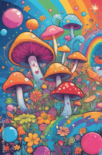 mushrooms in the forest