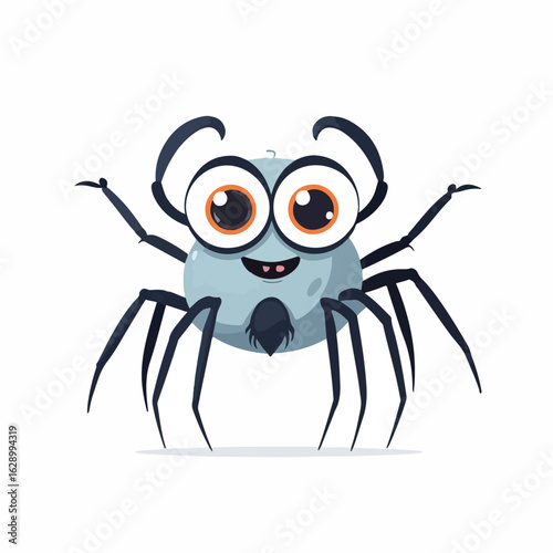 Adorable Big-Eyed Spider Vector