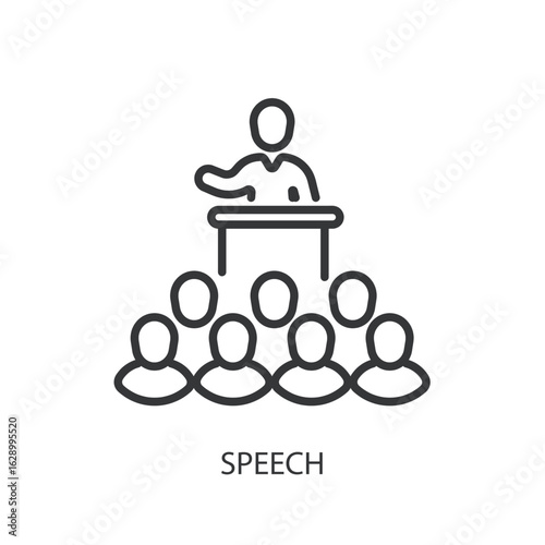 Speech thin line vector icons.