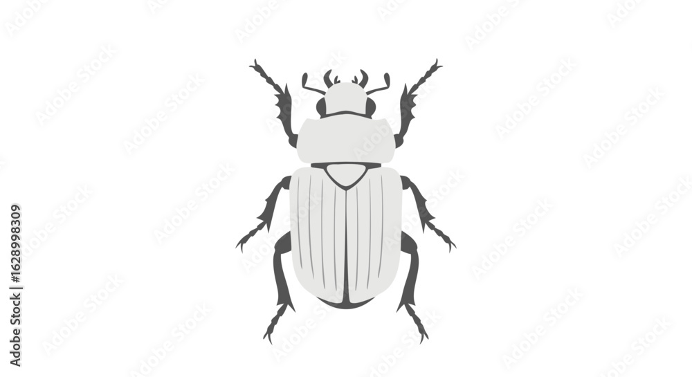 Fototapeta premium Stylized vector art illustration of a scarab beetle icon with clean lines for creative designs or educational content