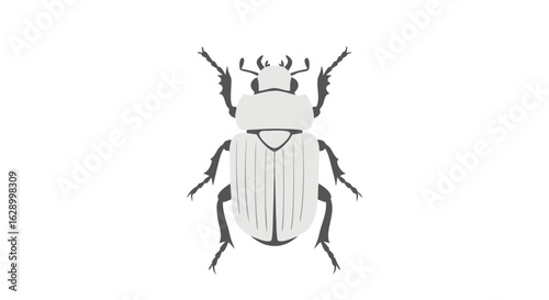 Stylized vector art illustration of a scarab beetle icon with clean lines for creative designs or educational content