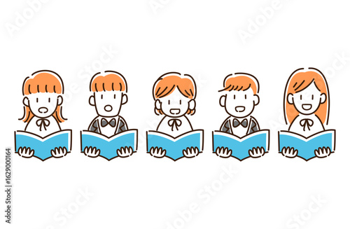 男女混成コーラスのイラスト