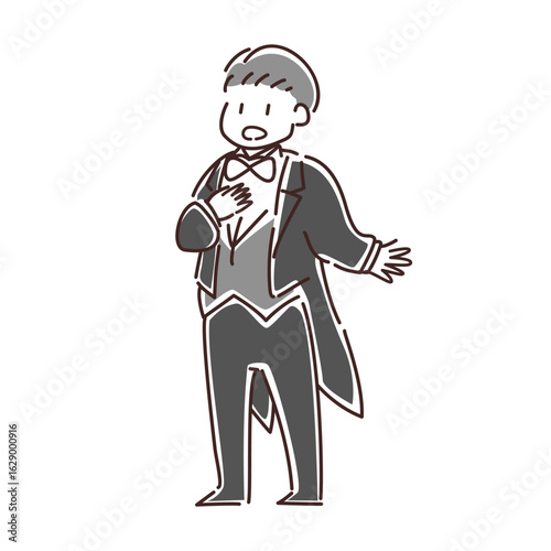 歌をうたう男性のベクターイラスト
