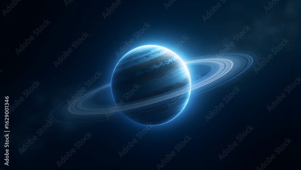 Ethereal Planet with Glowing Ring in Deep Space Ethereal Planet with Glowing Ring in Deep Space