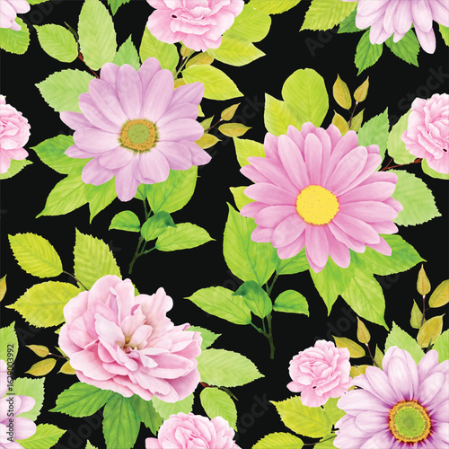 beautiful chrysanthemum seamless pattern