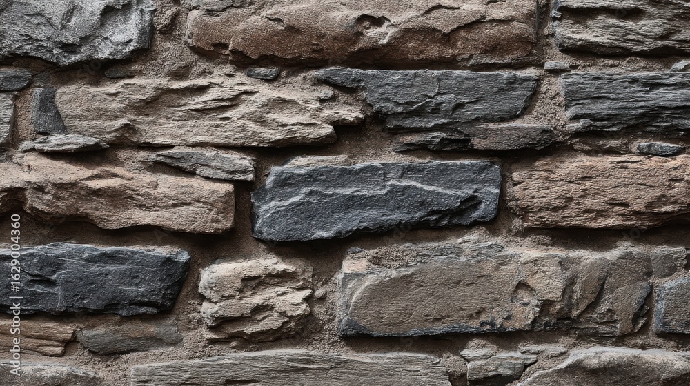 Fototapeta premium Textured stone wall with natural colors and unique patterns