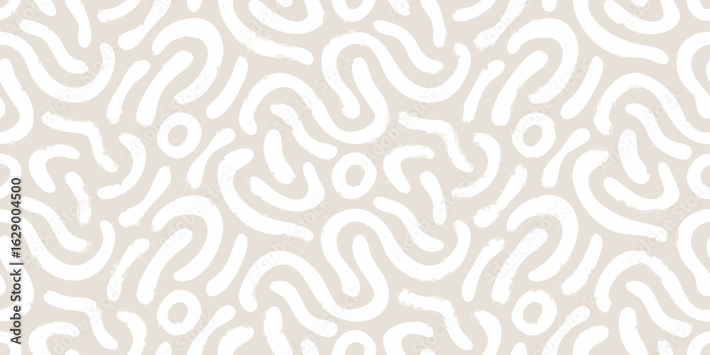 Fototapeta premium Abstract organic brushstroke pattern in beige and white