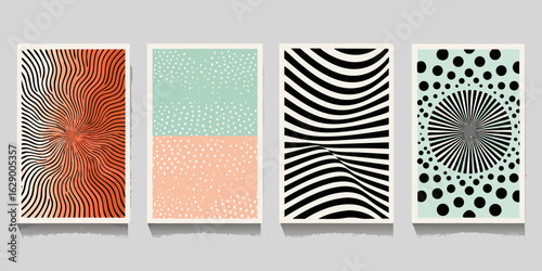 Abstract mid century modern geometric art prints