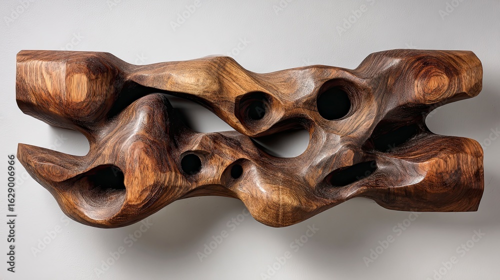 Naklejka premium Abstract wooden wall sculpture