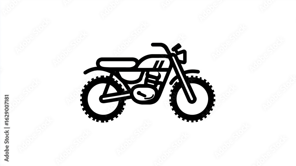 Fototapeta premium Off - Road Motorcycle Icon, for Adventure & Outdoor Design