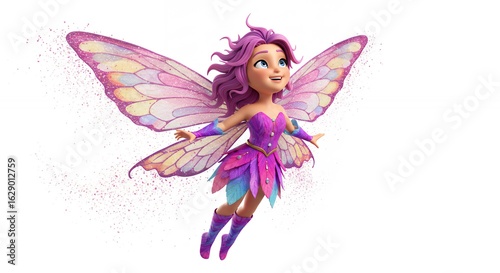 Animated fairy in flight