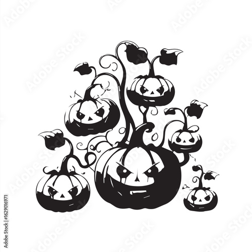 Mutant Pumpkin Halloween Monster Doodle