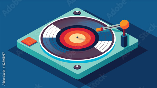 A record made from a durable and transparent material giving listeners a window into the inner workings of the turntable as it spins. Vector illustration