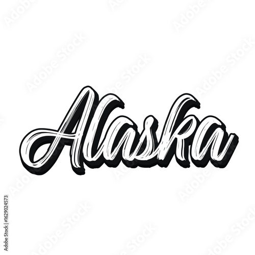 Alaska hand made script font. Vector Alaska text typography design for tshirt hoodie baseball cap jacket and other uses vector