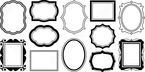 Collection of ornate and decorative vintage frames in various shapes and styles