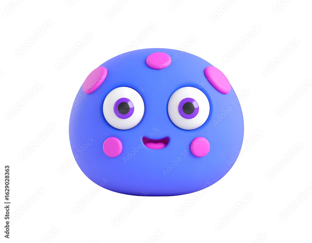 Fototapeta premium Cute Blue 3D Blob Illustration
