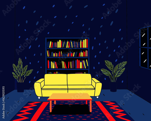 sitting room vector illustration