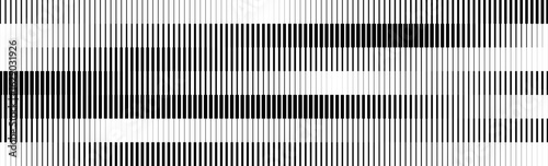 Striped halftone gradient texture. Fading line gradation background. Repeating strip pattern backdrop. Black and white parallel stripe wallpaper. Vector halfton patern overlay. Doppler effect concept