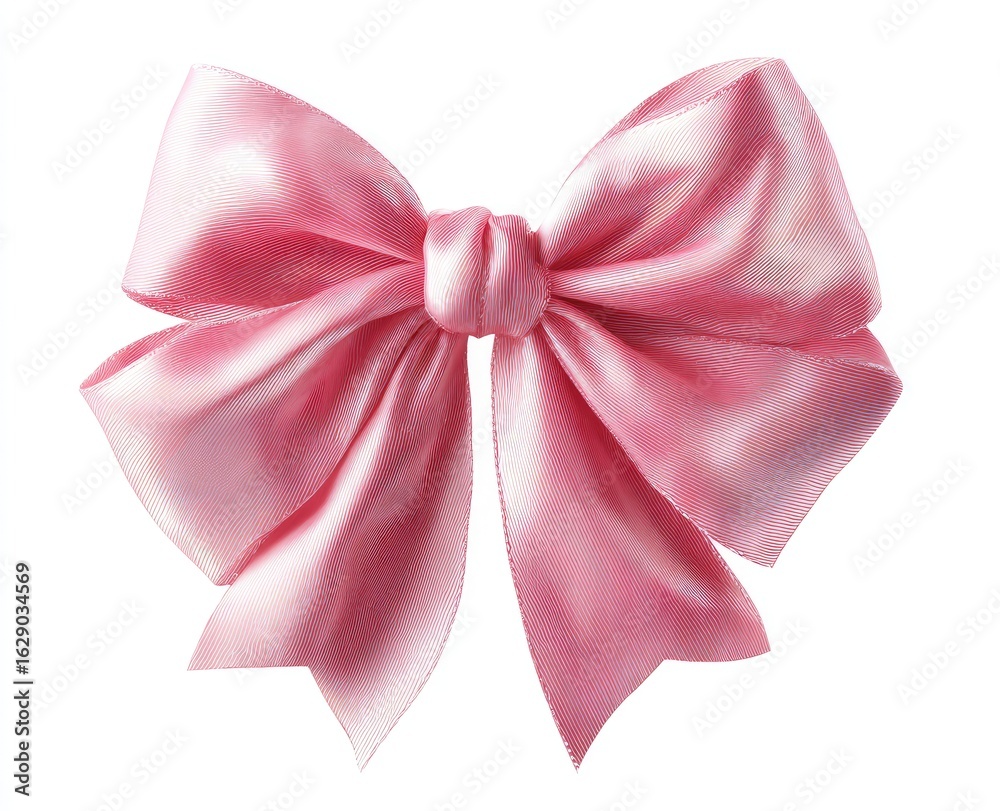 Naklejka premium Delicate pink satin ribbon bow