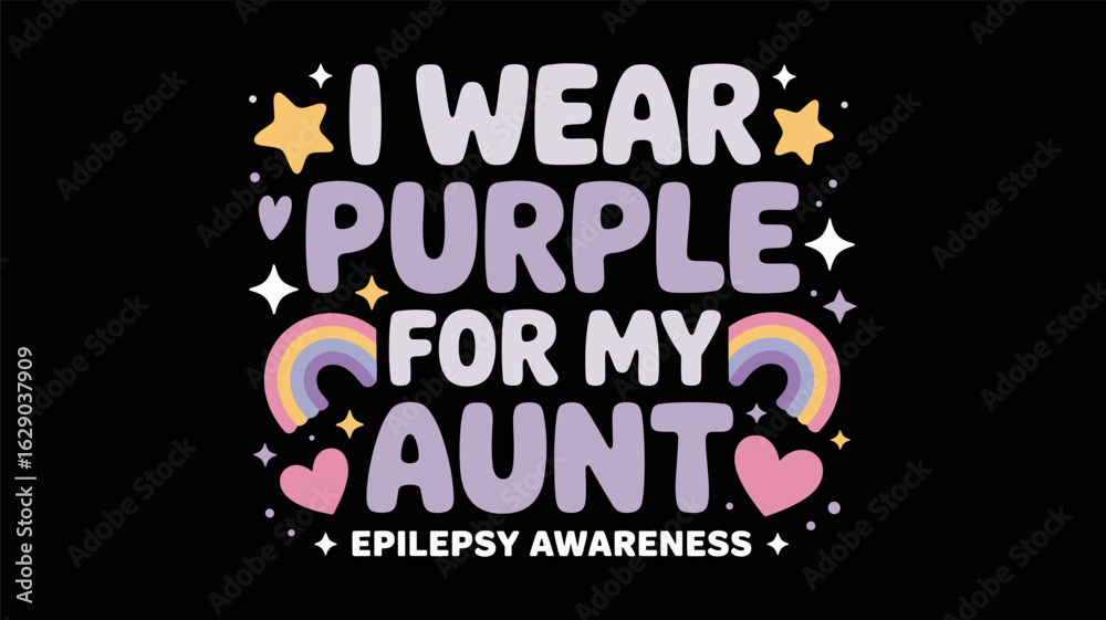 Naklejka premium Cute Epilepsy Awareness Design for a T-Shirt or Apparel