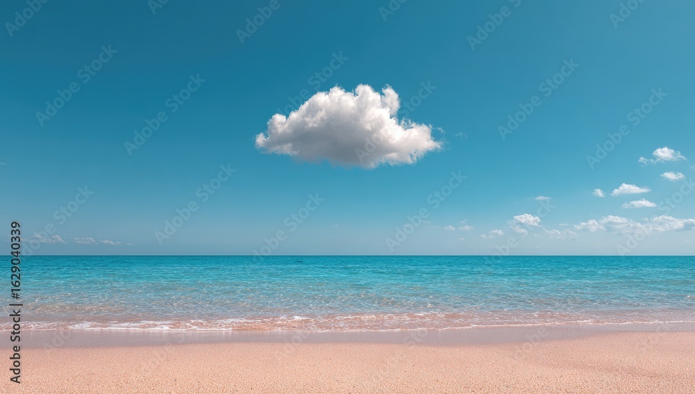 Obraz premium Calm beach scene with a single cloud