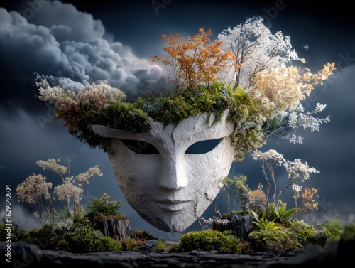 Mask of nature, a surreal scene