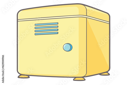 Yellow Cartoon Computer Tower With Blue Vents And Button desktop computer case