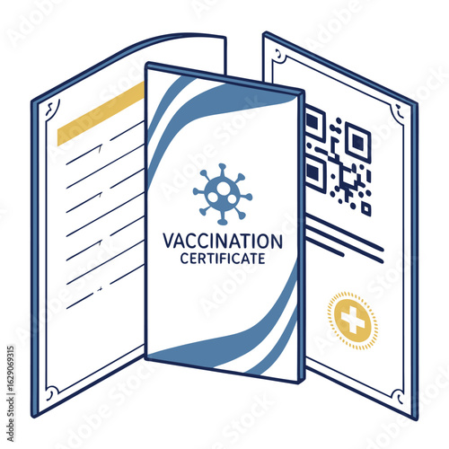 Vaccination certificate or passport concept vector generated by ai