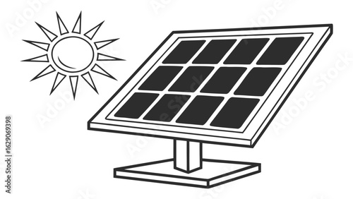 solar panel with solar panels art vector design