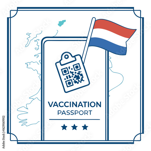 Vaccination certificate or passport concept vector generated by ai