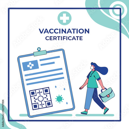 Vaccination certificate or passport concept vector generated by ai