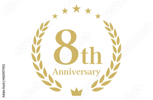 8周年記念、アニバーサリーのロゴベクターイラスト