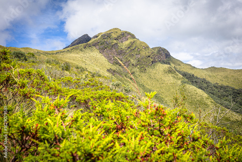 Pichincha Province, Quito, Ecuador - July 5, 2025: The Pasochoa volcano is located in the Pasochoa wildlife refuge. It is an extinct volcano, 4,200 meters high.