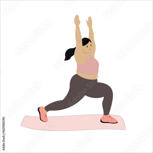 woman doing yoga exercise vector