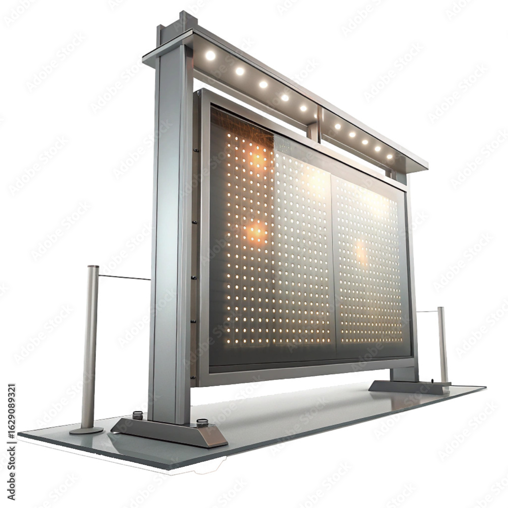 Fototapeta premium Illuminated stadium scoreboard displays dynamic game results with bright lights and modern structure