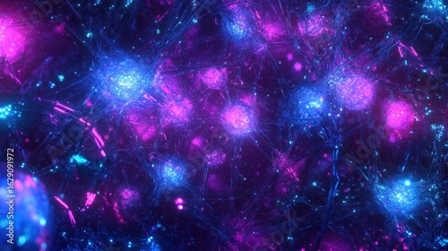 Abstract glowing crystals