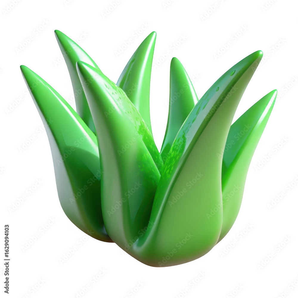 Obraz premium 3d vibrant green succulent plant isolated on transparent background