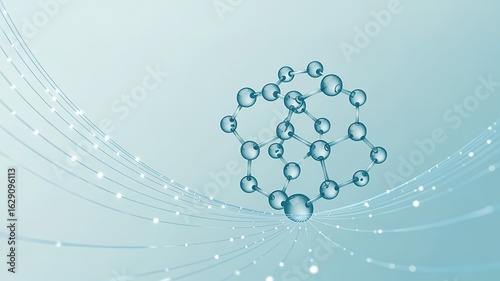 Abstract Molecular Structures in Futuristic Style