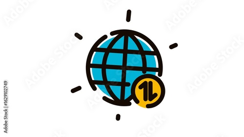 Internet Connection Icon Animation Loop 4K Transparant Alpha Chanel