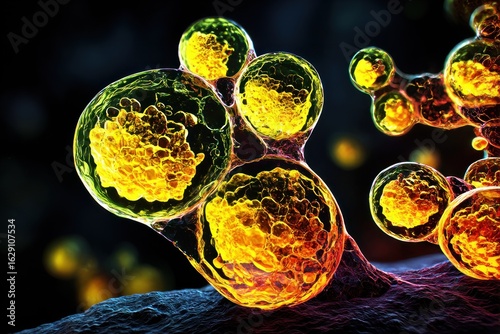Microscopic fungal cluster
