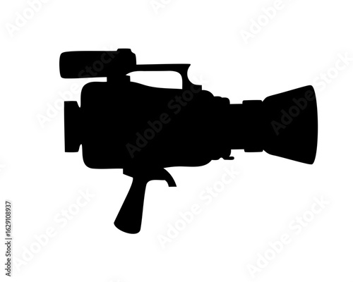Video camera silhouette, Movie camera silhouette vector illustration