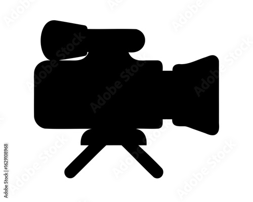 Video camera silhouette, Movie camera silhouette vector illustration