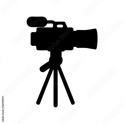 Video camera silhouette, Movie camera silhouette vector illustration